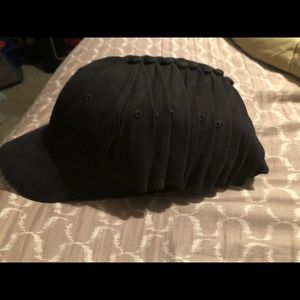 10 Blank Canvas Black Baseball Caps